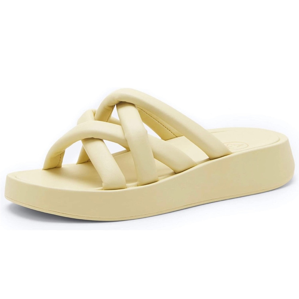 ASH Vanessa Skylight Puffy Yellow Leather Sandals 38